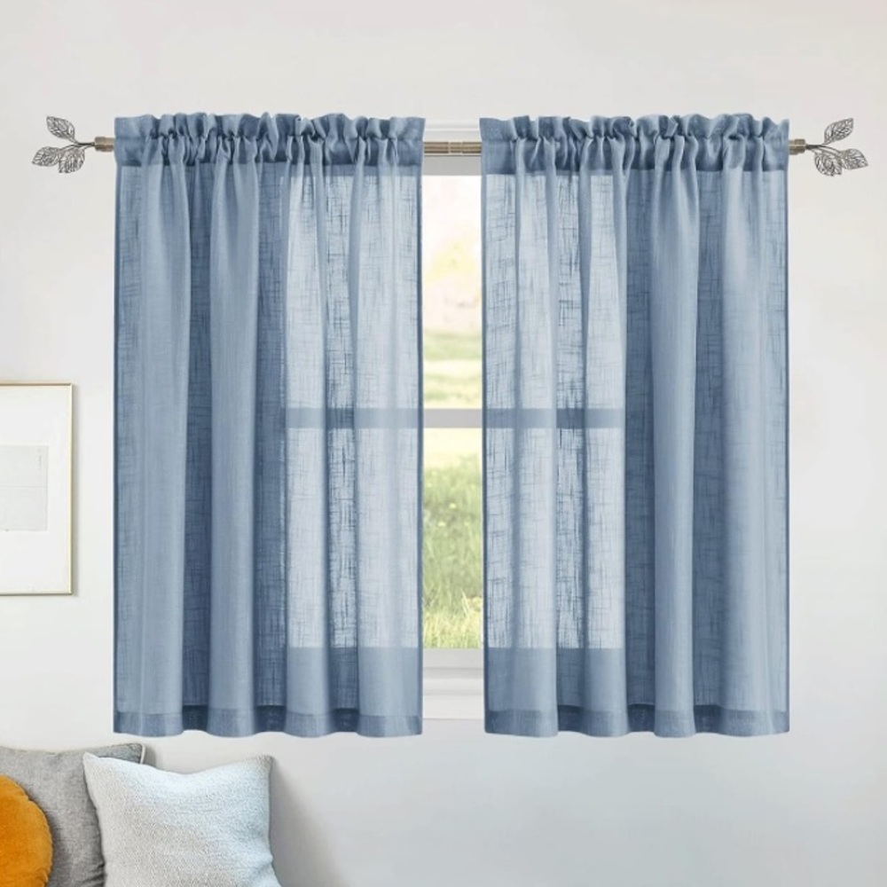 Blue Semitransparent Curtains